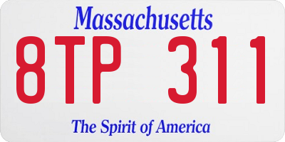 MA license plate 8TP311