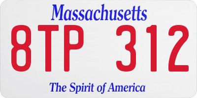 MA license plate 8TP312