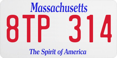 MA license plate 8TP314