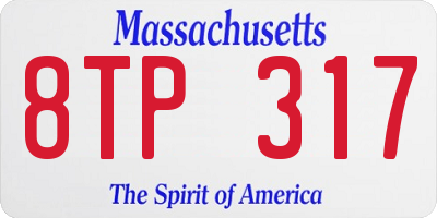 MA license plate 8TP317