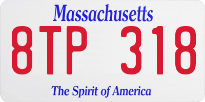 MA license plate 8TP318