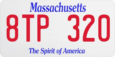 MA license plate 8TP320