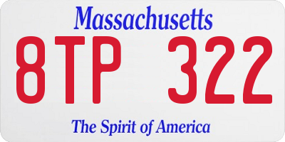 MA license plate 8TP322
