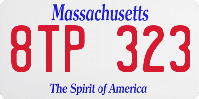MA license plate 8TP323
