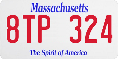 MA license plate 8TP324