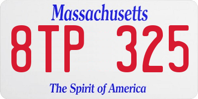 MA license plate 8TP325