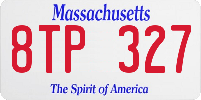 MA license plate 8TP327