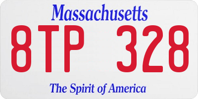 MA license plate 8TP328