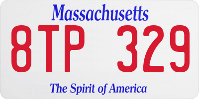 MA license plate 8TP329