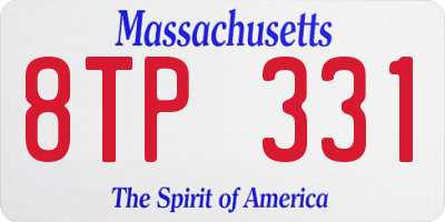 MA license plate 8TP331