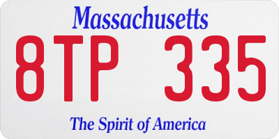 MA license plate 8TP335