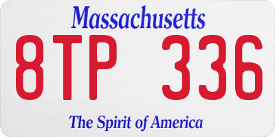 MA license plate 8TP336