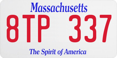 MA license plate 8TP337