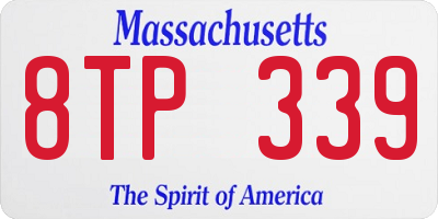 MA license plate 8TP339