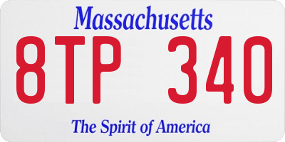 MA license plate 8TP340