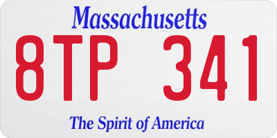 MA license plate 8TP341