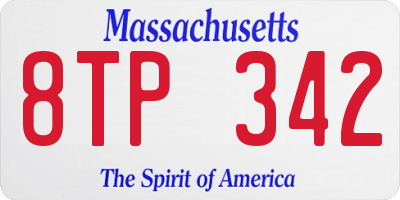 MA license plate 8TP342