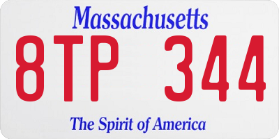 MA license plate 8TP344