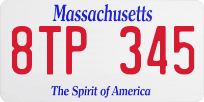 MA license plate 8TP345
