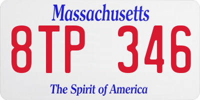 MA license plate 8TP346