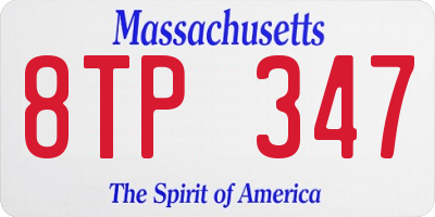 MA license plate 8TP347