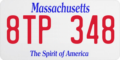 MA license plate 8TP348