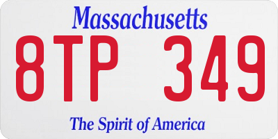 MA license plate 8TP349