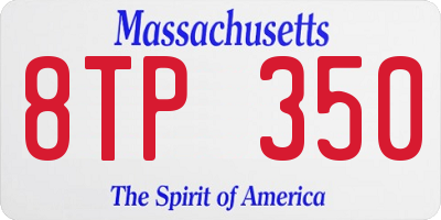MA license plate 8TP350