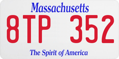 MA license plate 8TP352