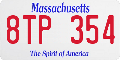 MA license plate 8TP354