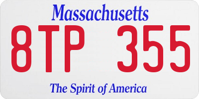 MA license plate 8TP355
