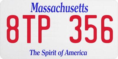 MA license plate 8TP356