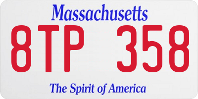 MA license plate 8TP358