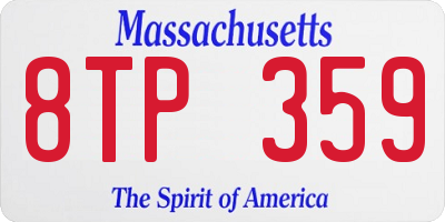 MA license plate 8TP359