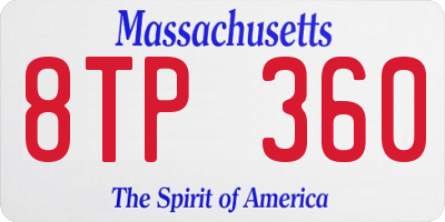 MA license plate 8TP360