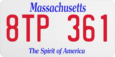 MA license plate 8TP361