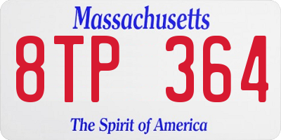 MA license plate 8TP364