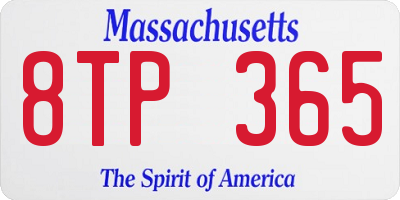 MA license plate 8TP365