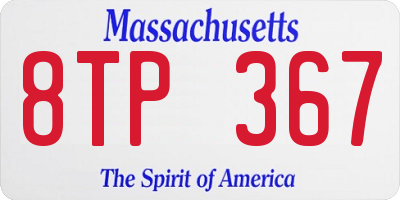 MA license plate 8TP367