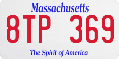 MA license plate 8TP369