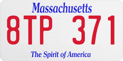 MA license plate 8TP371