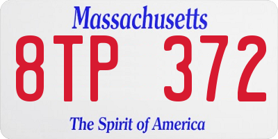 MA license plate 8TP372