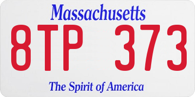 MA license plate 8TP373