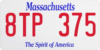 MA license plate 8TP375
