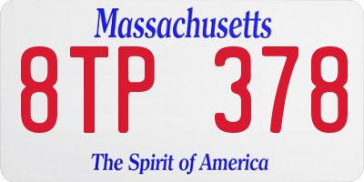 MA license plate 8TP378
