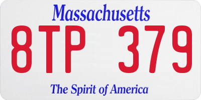 MA license plate 8TP379