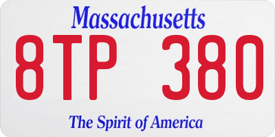 MA license plate 8TP380