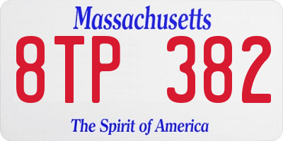 MA license plate 8TP382