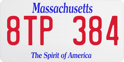 MA license plate 8TP384