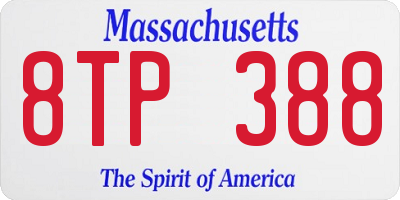 MA license plate 8TP388